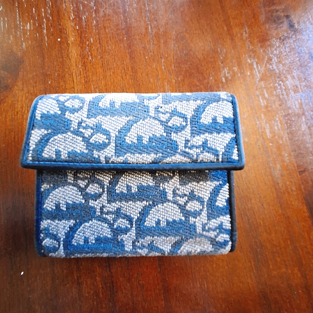 Authentic Dior Trotter Wallet Navy trifold wallet with coin case